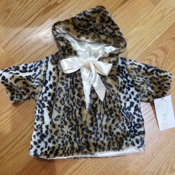 Baby faux fur swing jacket with hoodie - Picture 4 of 4
